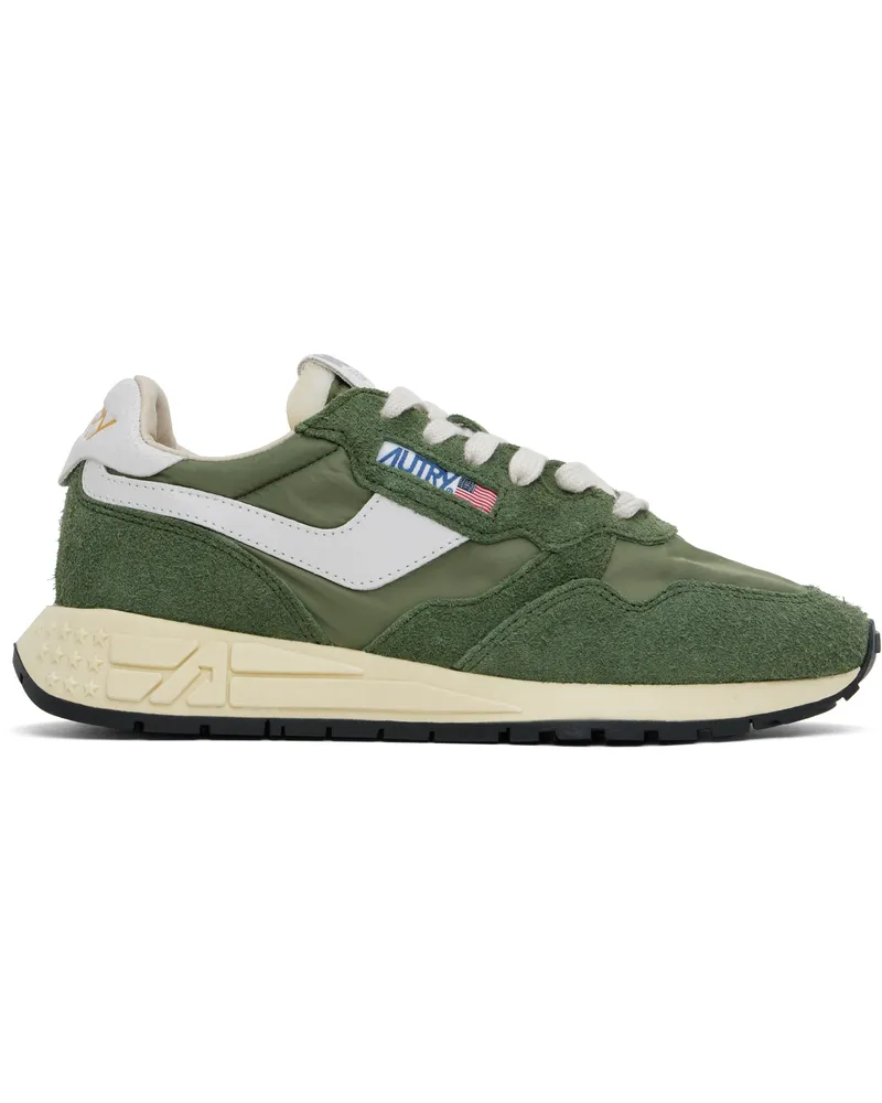 AUTRY Green & White Reelwind Low Sneakers Nylon