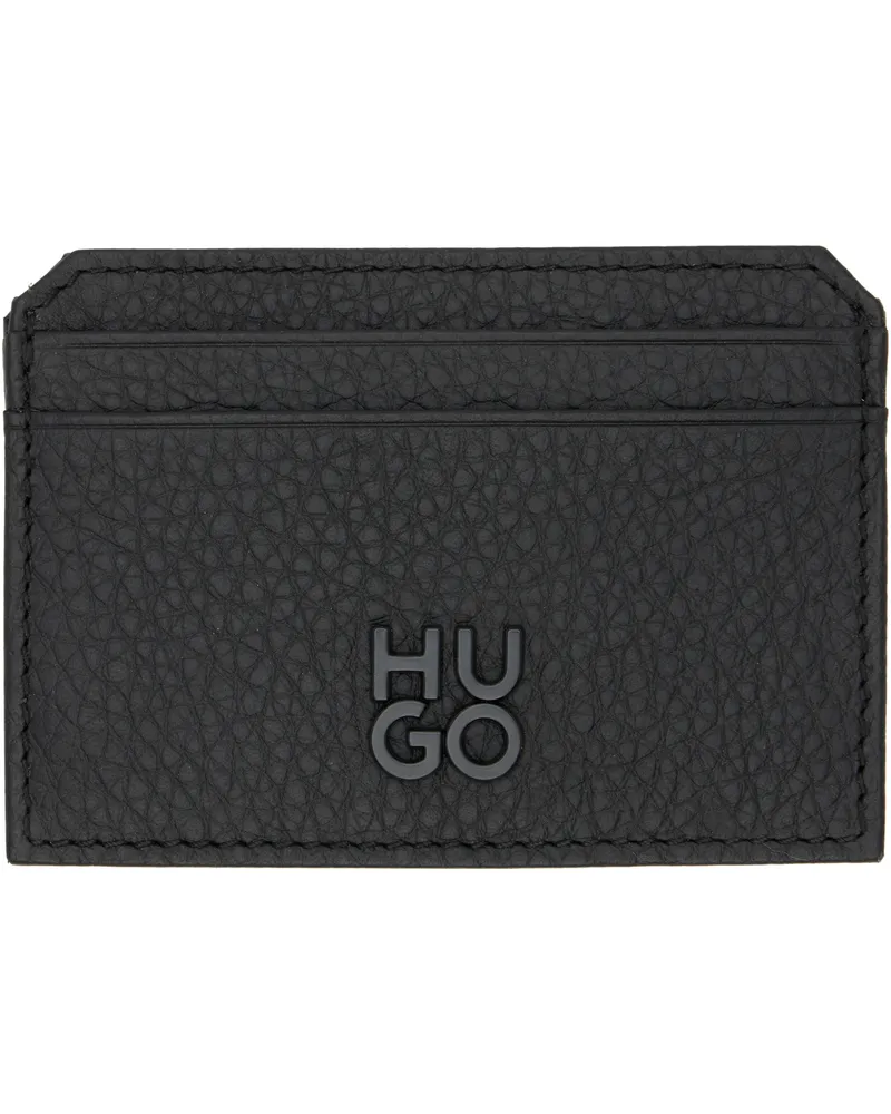 HUGO BOSS Black Leather Card Holder 001-black