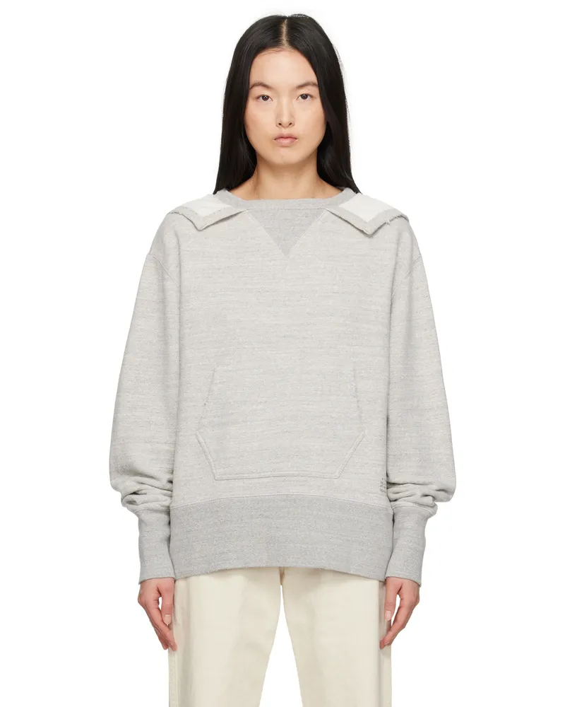 Maison Margiela Gray Stamp Logo Hoodie 856m