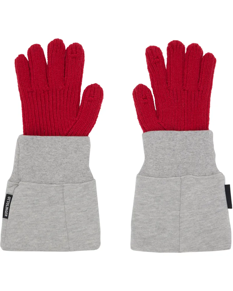 OTTOLINGER Red & Gray Deconstructed Sleeve Glove Gryred