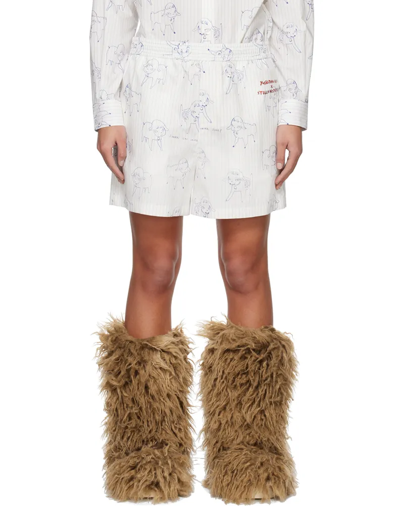 Stella McCartney White 'Sheep Can Never Sleep' Shorts 9510