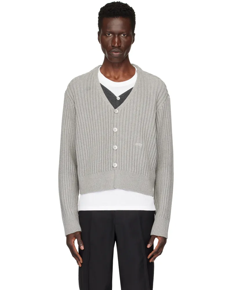 C2H4 Gray Literary Layered Cardigan Gray