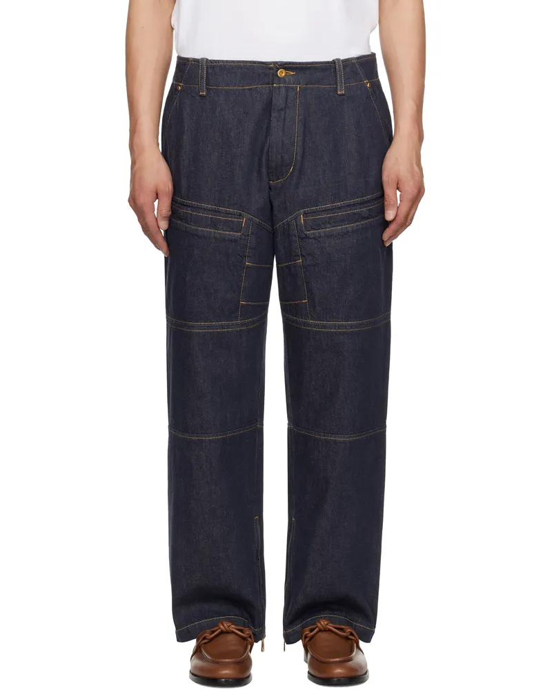 Moncler Mercedes-Benz by NIGO Blue Paneled Jeans 77a