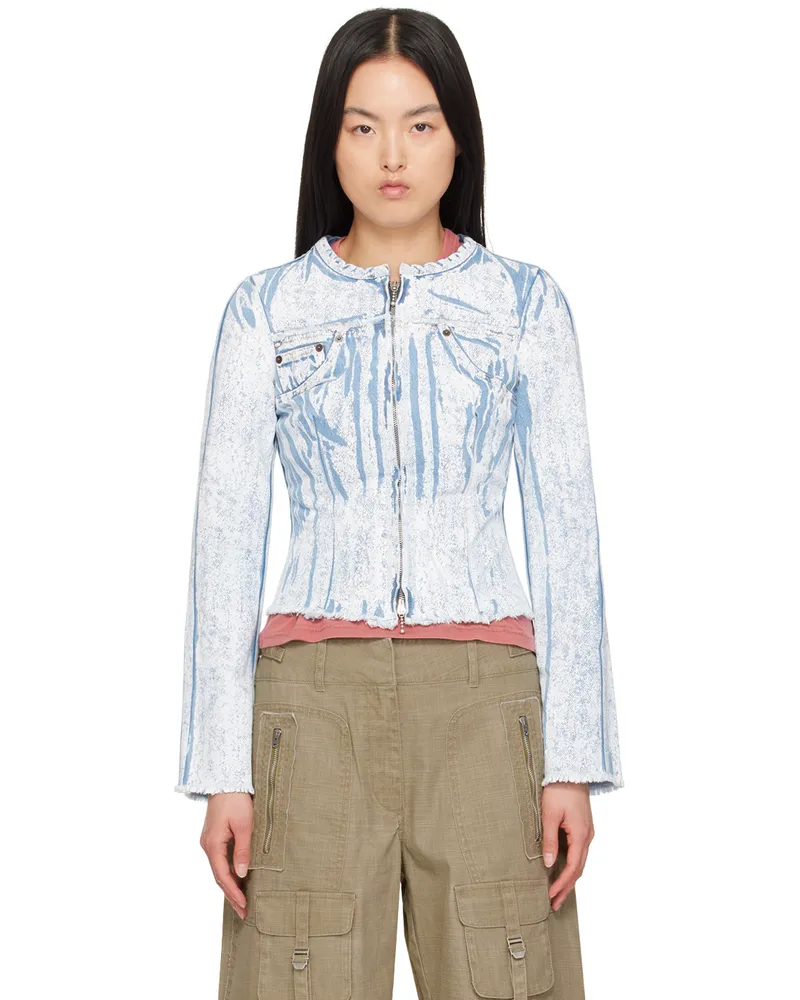 Acne Studios Blue Pigment Print Denim Jacket 228