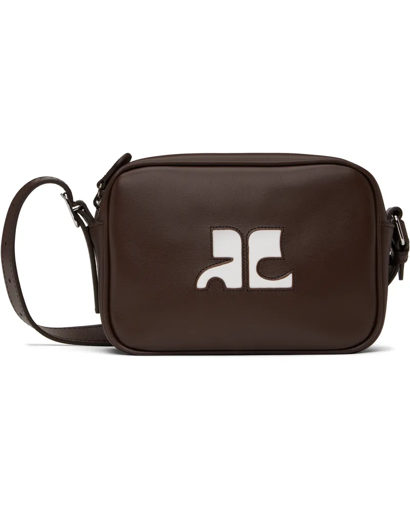 Courrèges Brown Reedition Leather Camera Bag Chocolate
