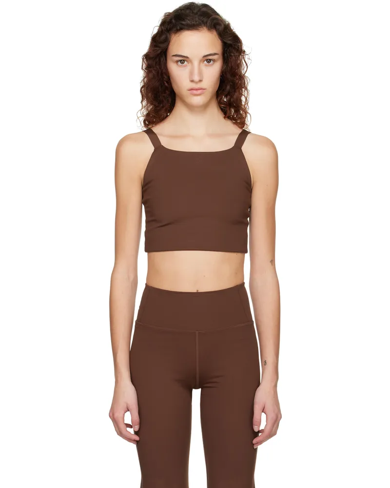 Girlfriend Collective Brown Mia Sport Bra Earth