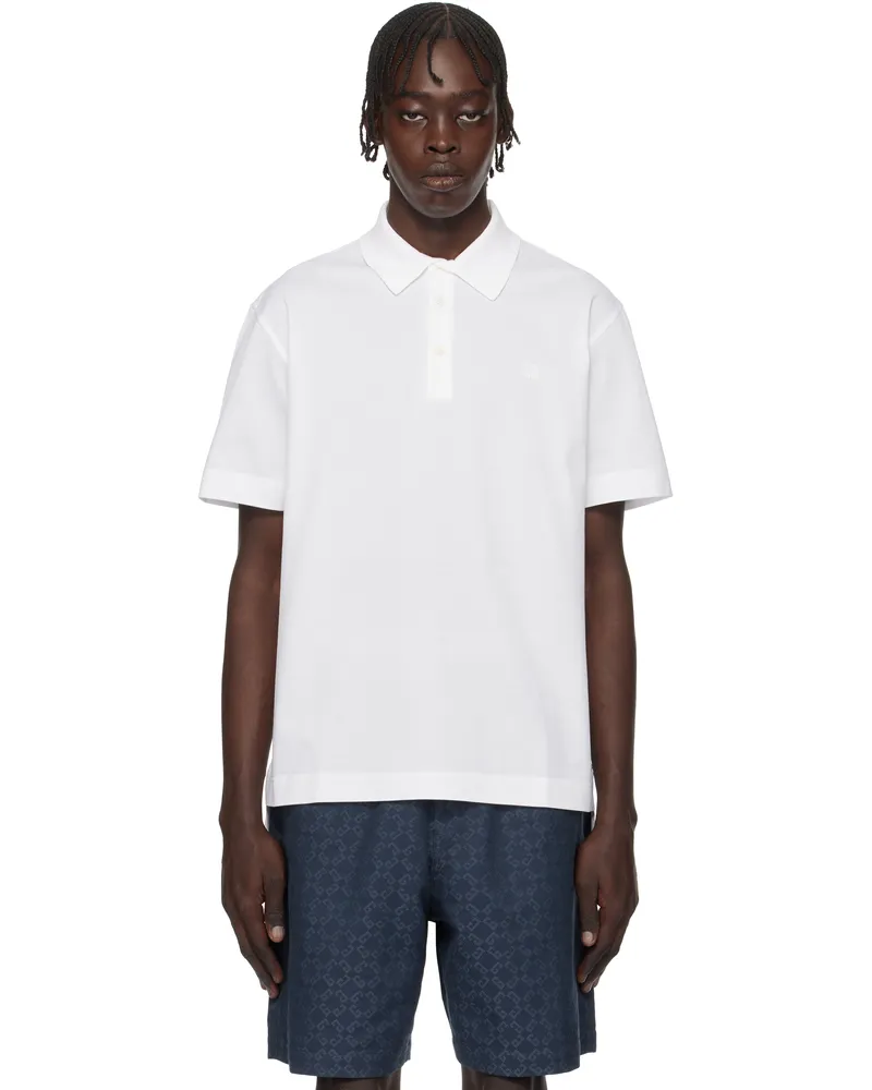 Givenchy White 4G Detail Polo 100-white