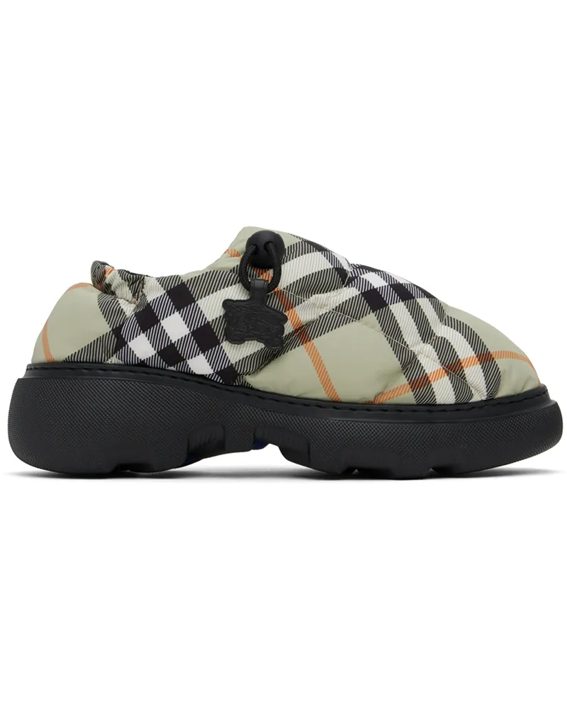 Burberry Green Check Nylon Pillow Loafers Light