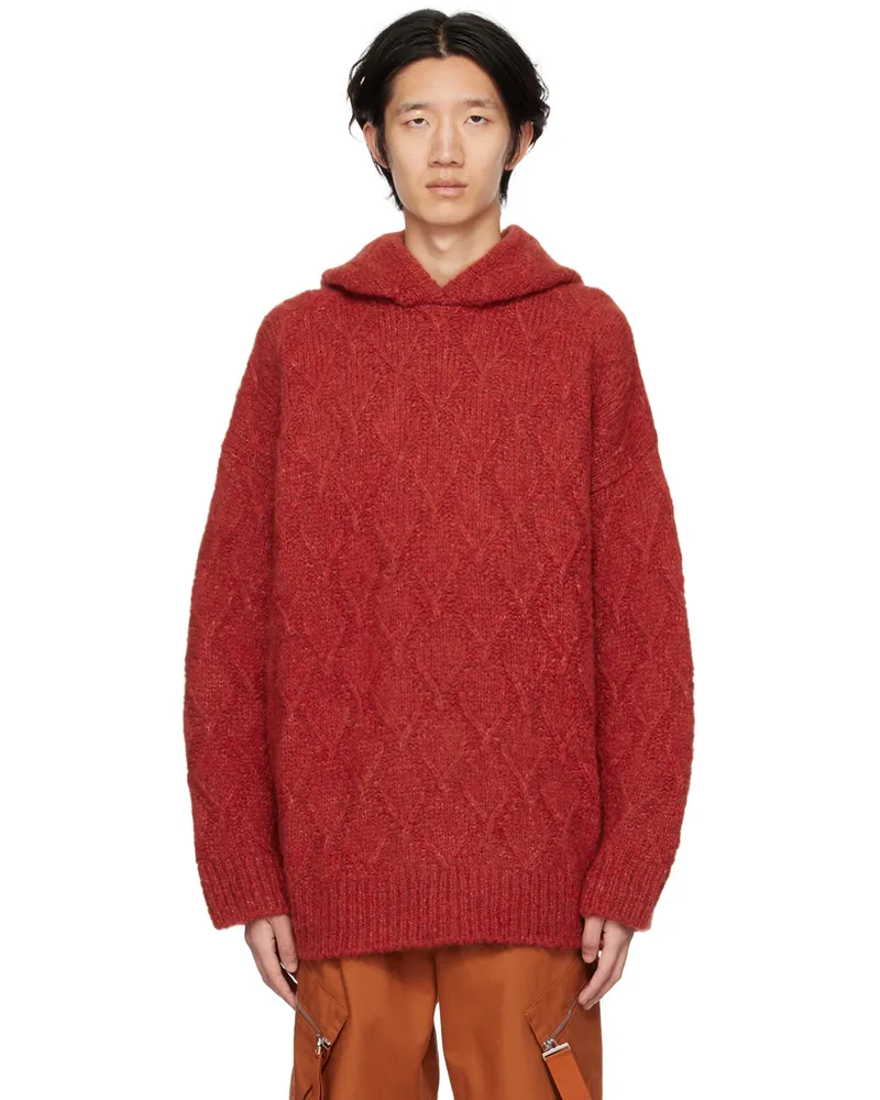 GAUCHERE Red Virgin Wool Hoodie 6003