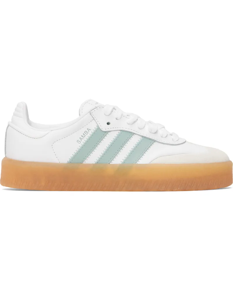 adidas White & Blue Sambae Sneakers Ftwr