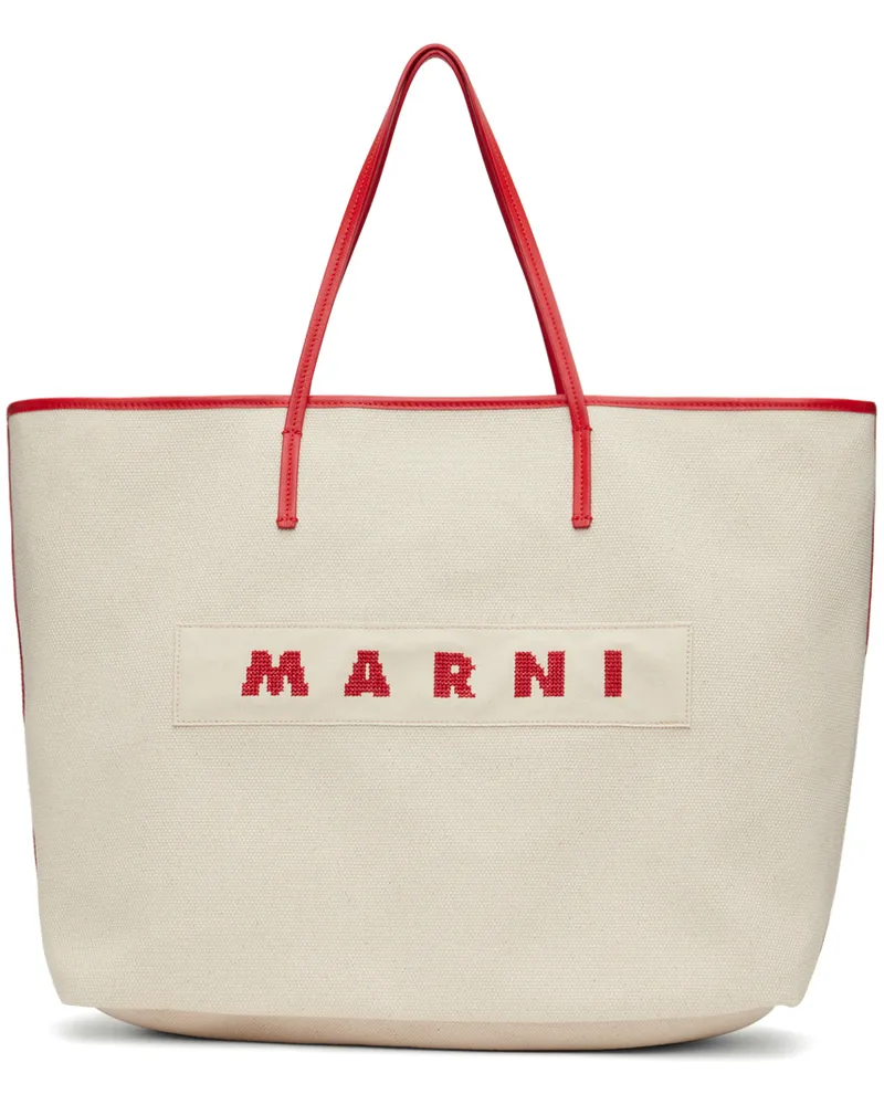 Marni Off-White Medium Janus Reversible Tote Zo727