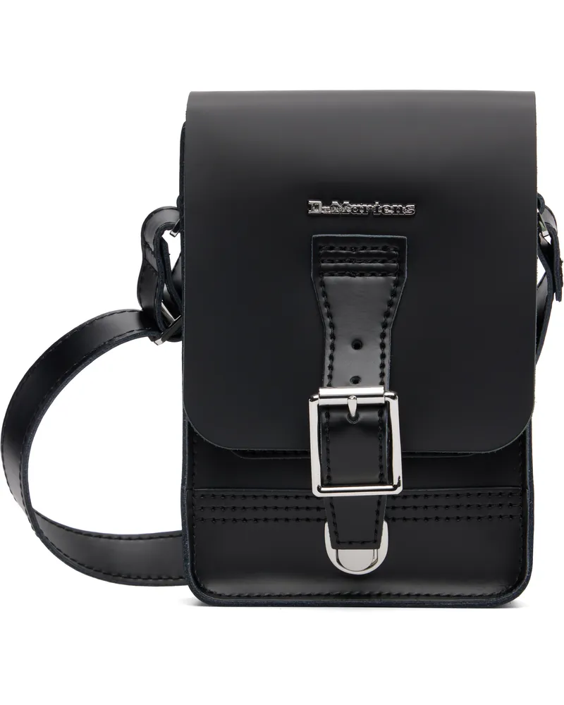 Dr.Martens Black Leather Vertical Crossbody Bag Black