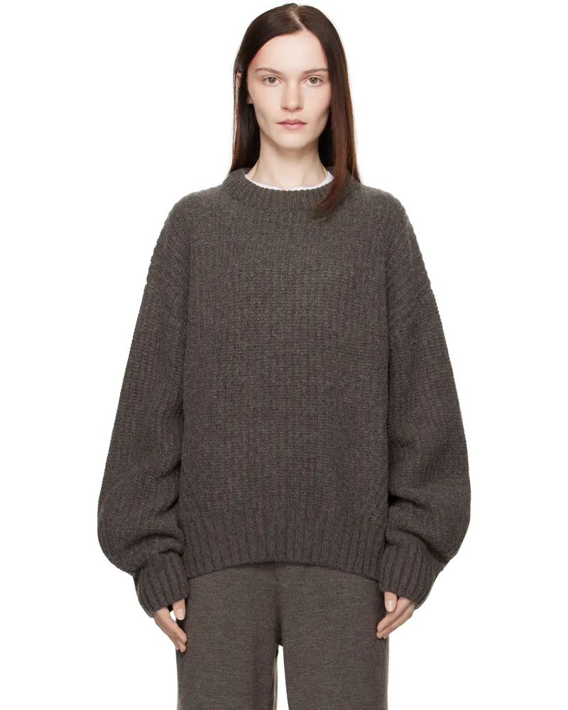 Aya Muse Taupe Crewneck Sweater Taupe