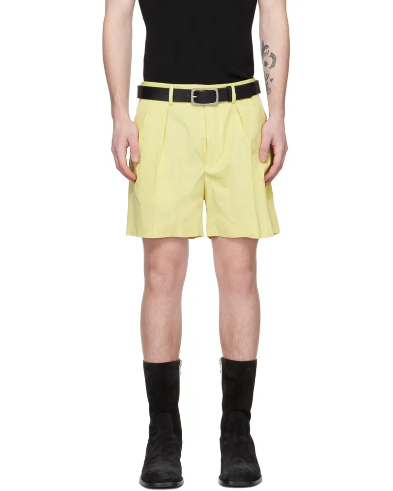 Dries van Noten Yellow Cinch Shorts 202