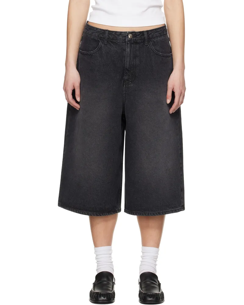 Adererror Black Sig; TRS Tag 01 Denim Shorts Noir