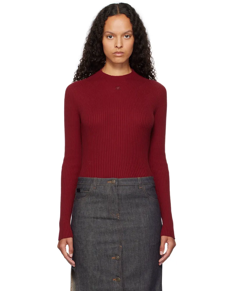Courrèges Red Long Sleeved Solar Sweater 4031