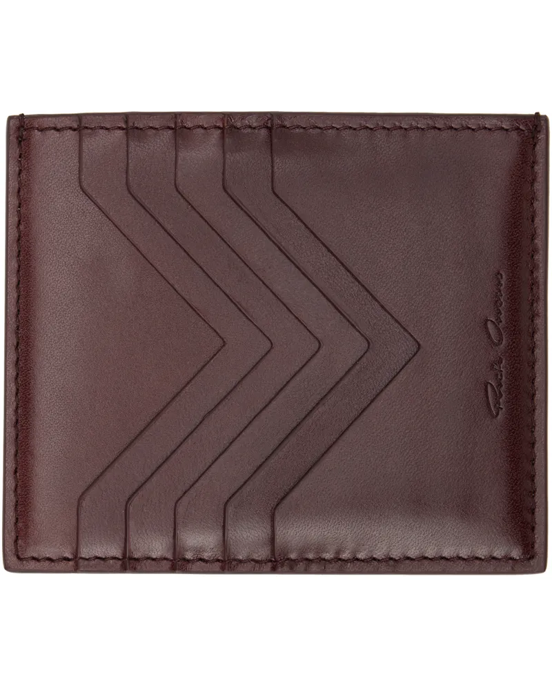 Rick Owens Burgundy Square Card Holder Amethyst