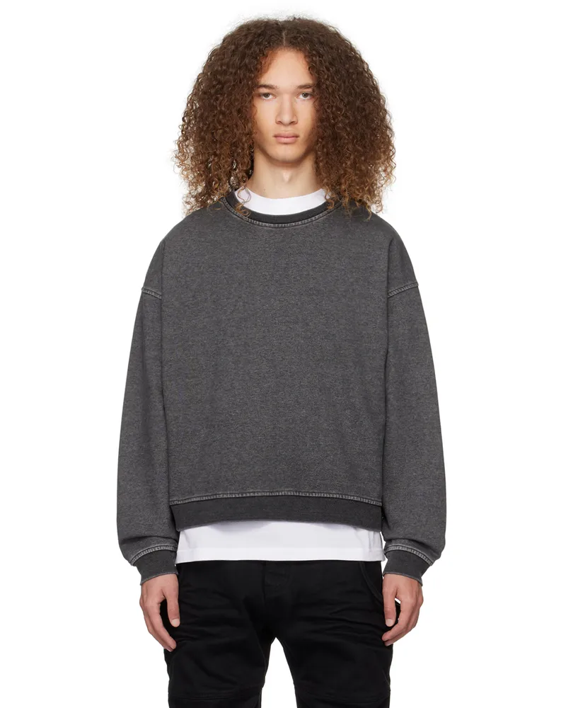 WE 11 DONE Black Faded Sweatshirt Black