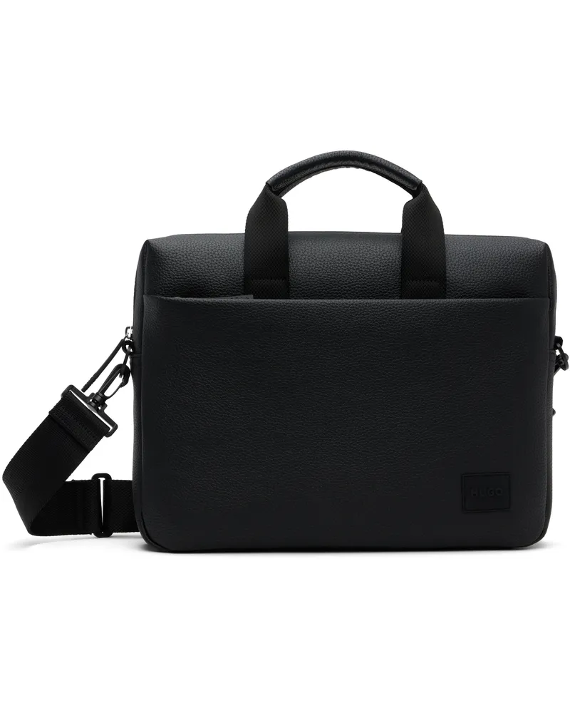 HUGO BOSS Black Faux-Leather Briefcase 001-black