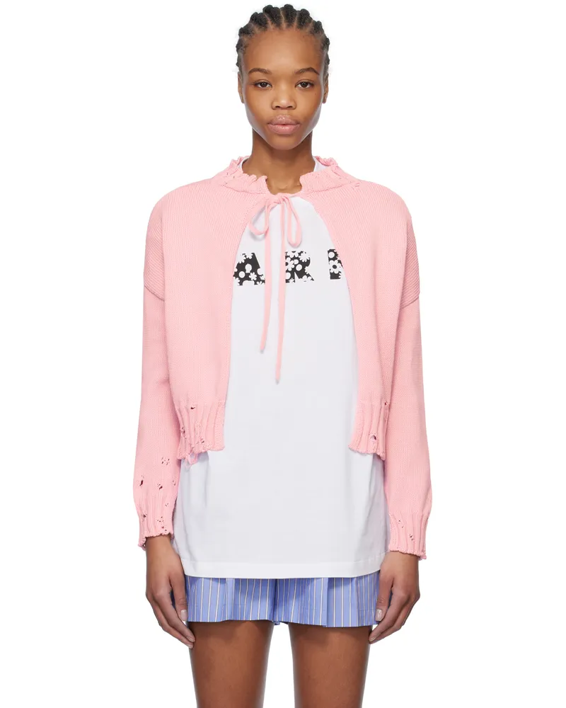 Marni Pink Worn Ribs Sweater 00c13