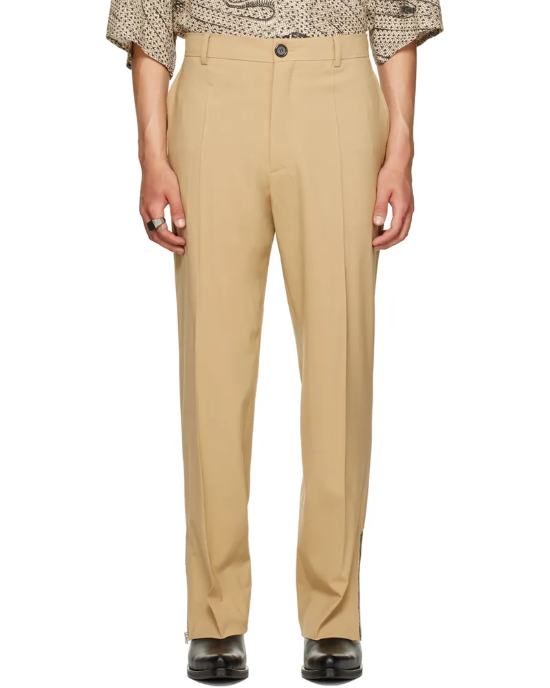 LU'U DAN SSENSE Exclusive Beige Straight Leg Trousers Beige