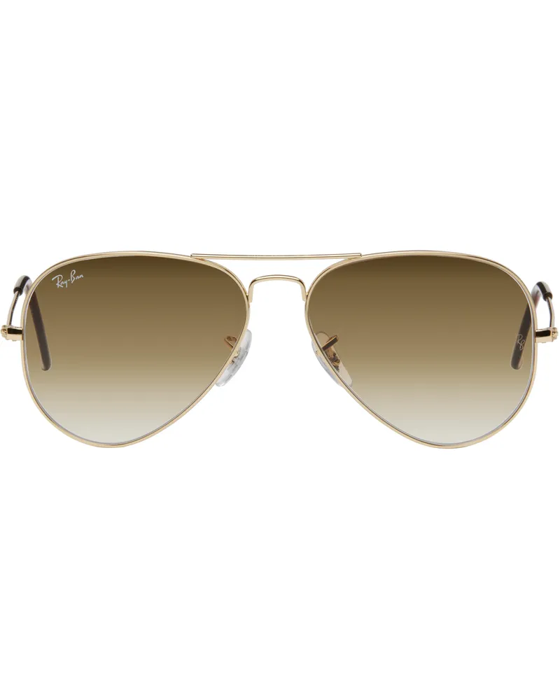 Ray Ban Gold Aviator Gradient Sunglasses 001