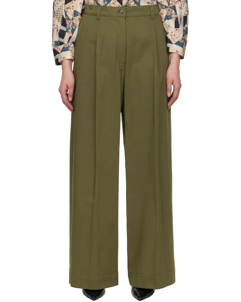 Max Mara Khaki Nebbie Trousers 002