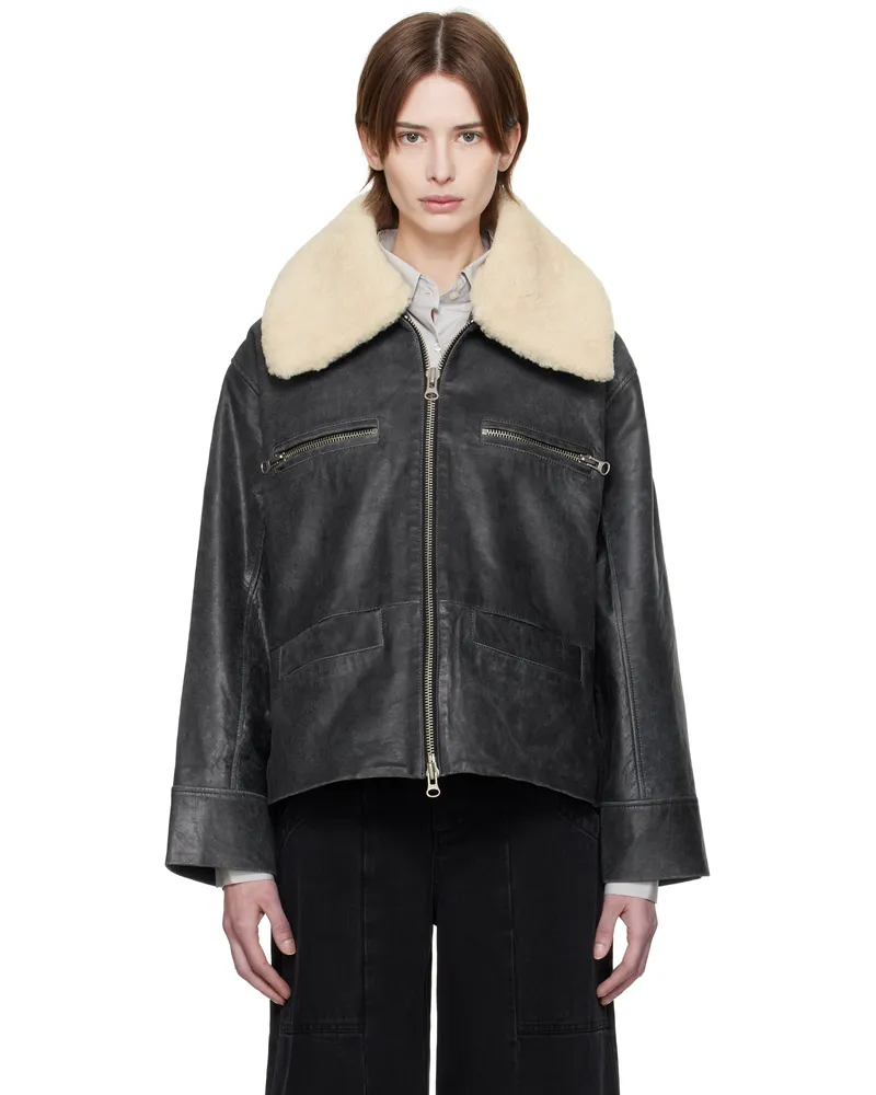 Sea Black Kiera Leather Jacket Black