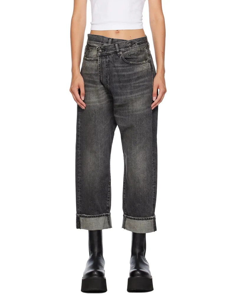 R13 Black Crossover Jeans Leyton
