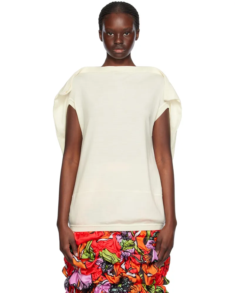 Comme des Garçons Off-White Boat Neck Sweater 3