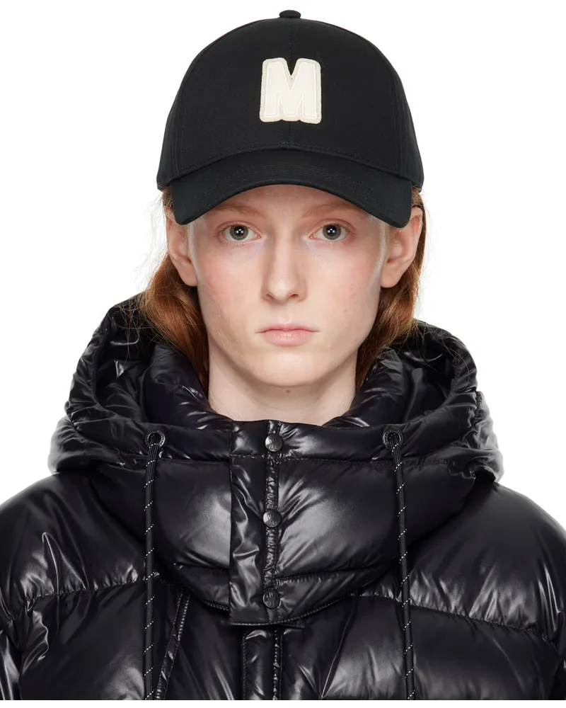 Moncler Black Appliqué Cap 999
