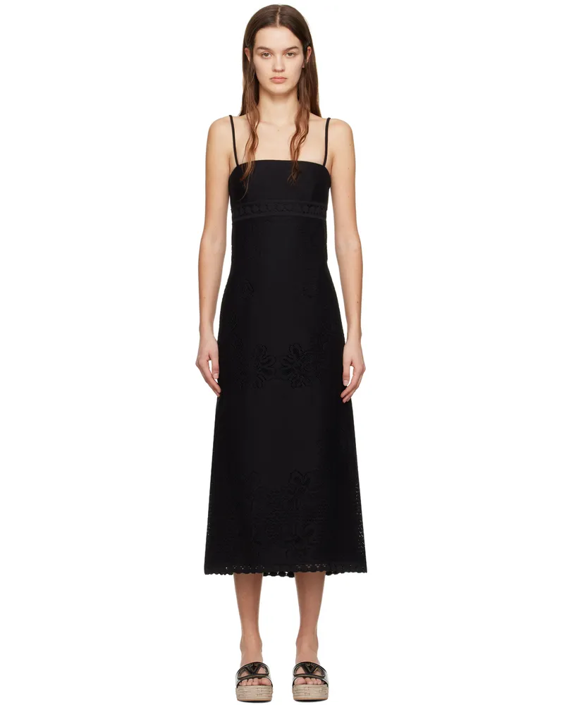 Valentino Garavani Black Jardin Maxi Dress 0no