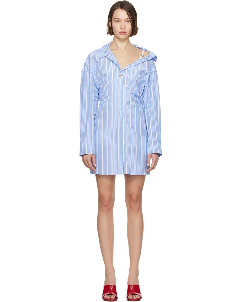 Jacquemus Blue La Casa 'La mini robe chemise' Minidress 3ev