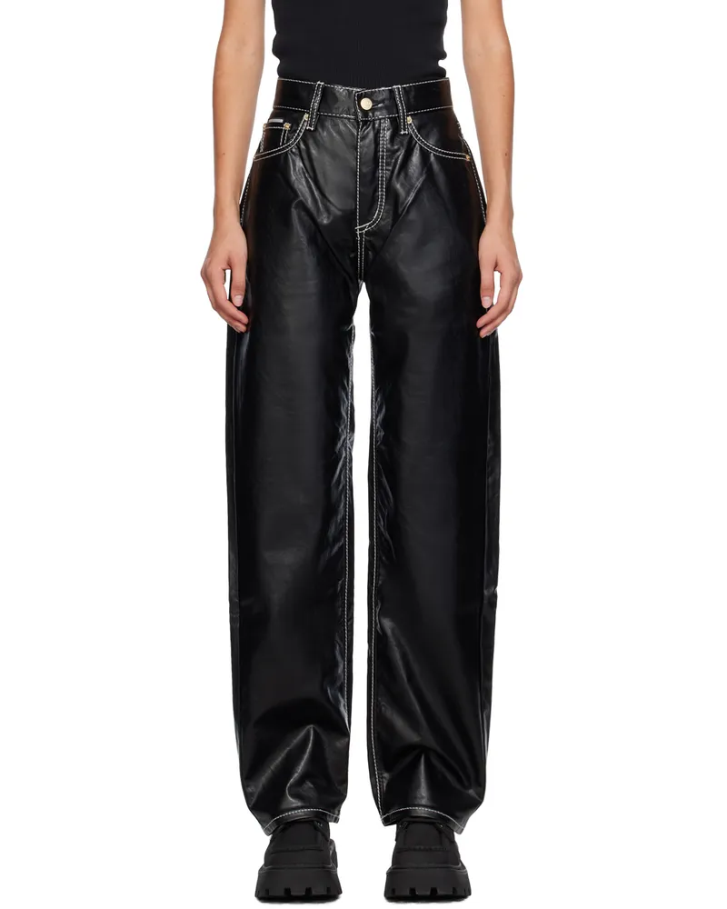 Eytys Black Benz Faux-Leather Jeans Vegan