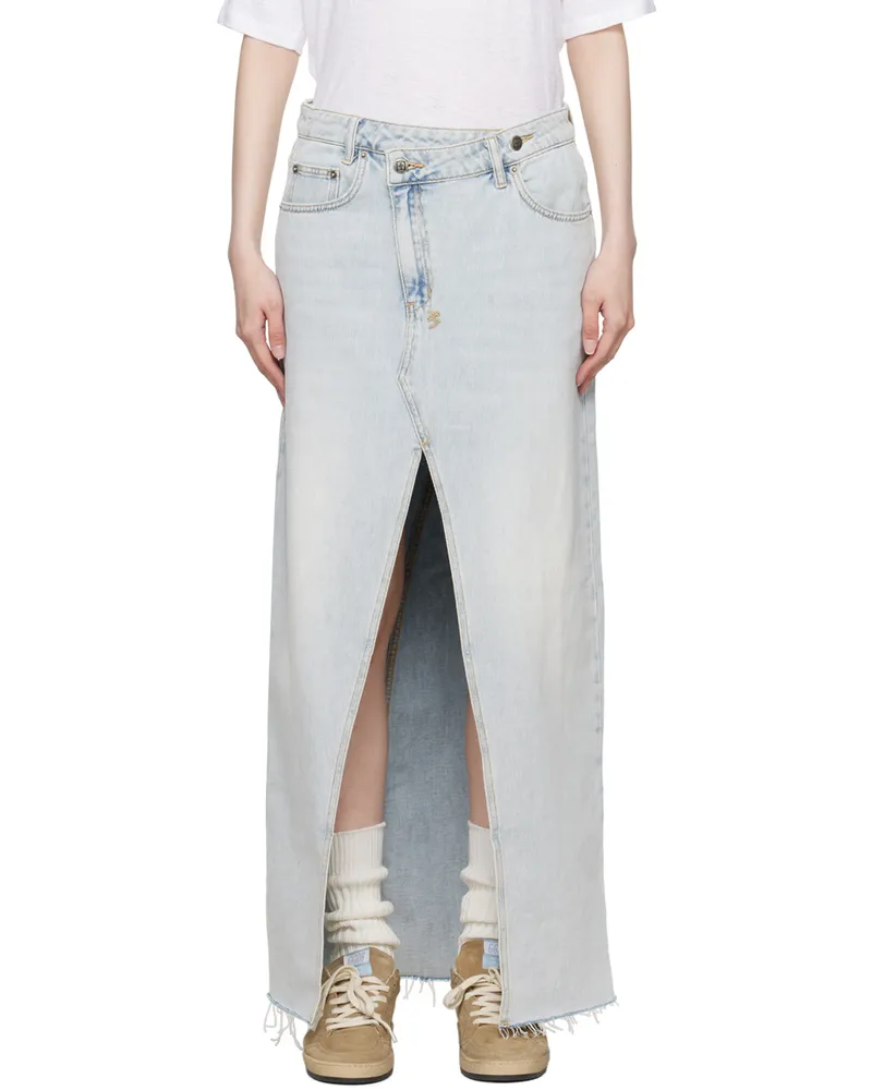 ksubi Blue Relax Skyfall Denim Maxi Skirt Medium