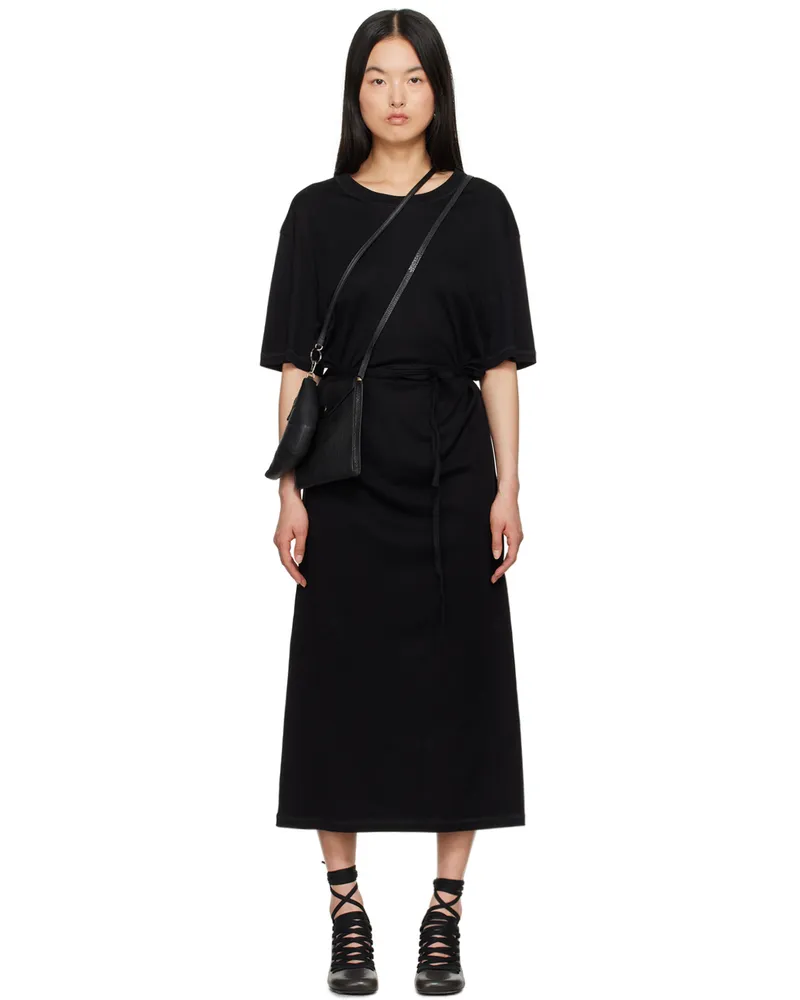 Christophe Lemaire Black Belted Midi Dress Bk999