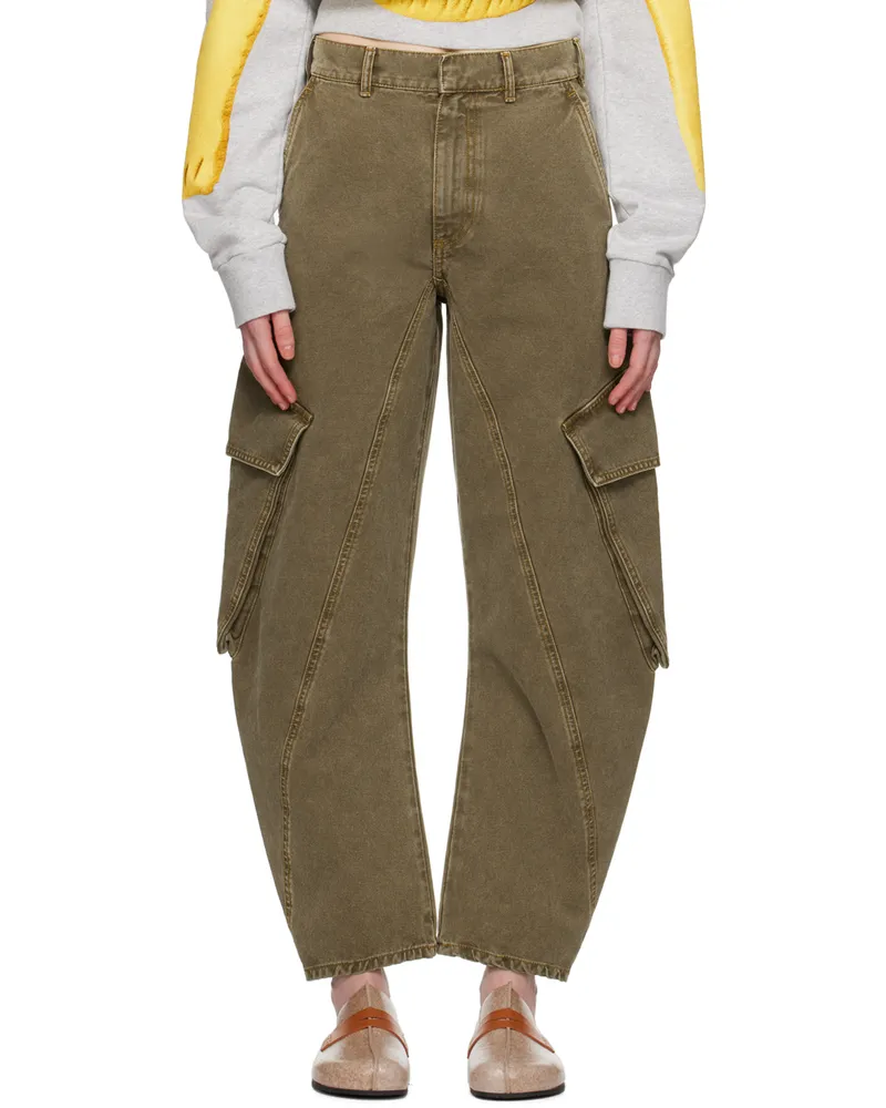 J.W.Anderson Khaki Twisted Trousers 575