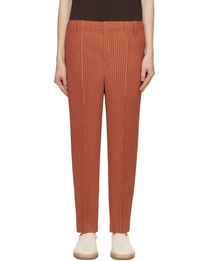 Issey Miyake Orange Compleat Trousers 48-brick