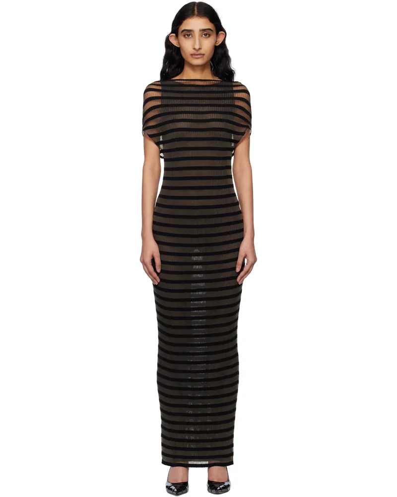 Jean Paul Gaultier Black 'The Marinière' Striped Maxi Dress 00-black