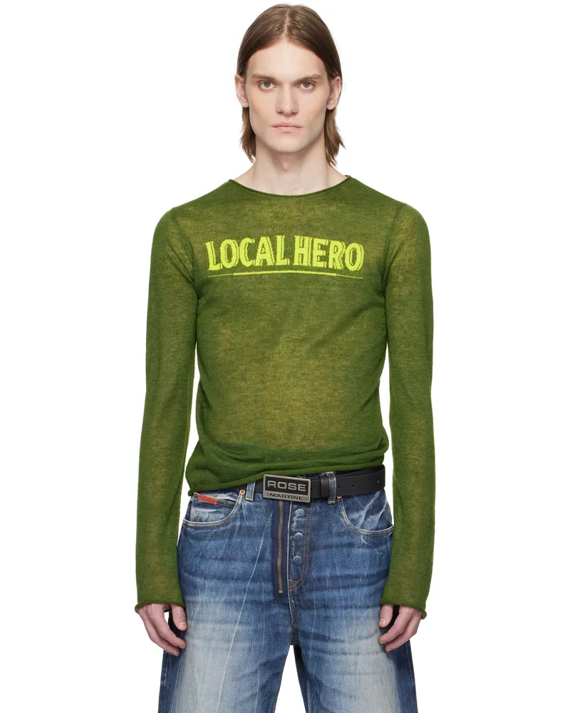 Martine Rose Green Fine Intarsia Sweater Green