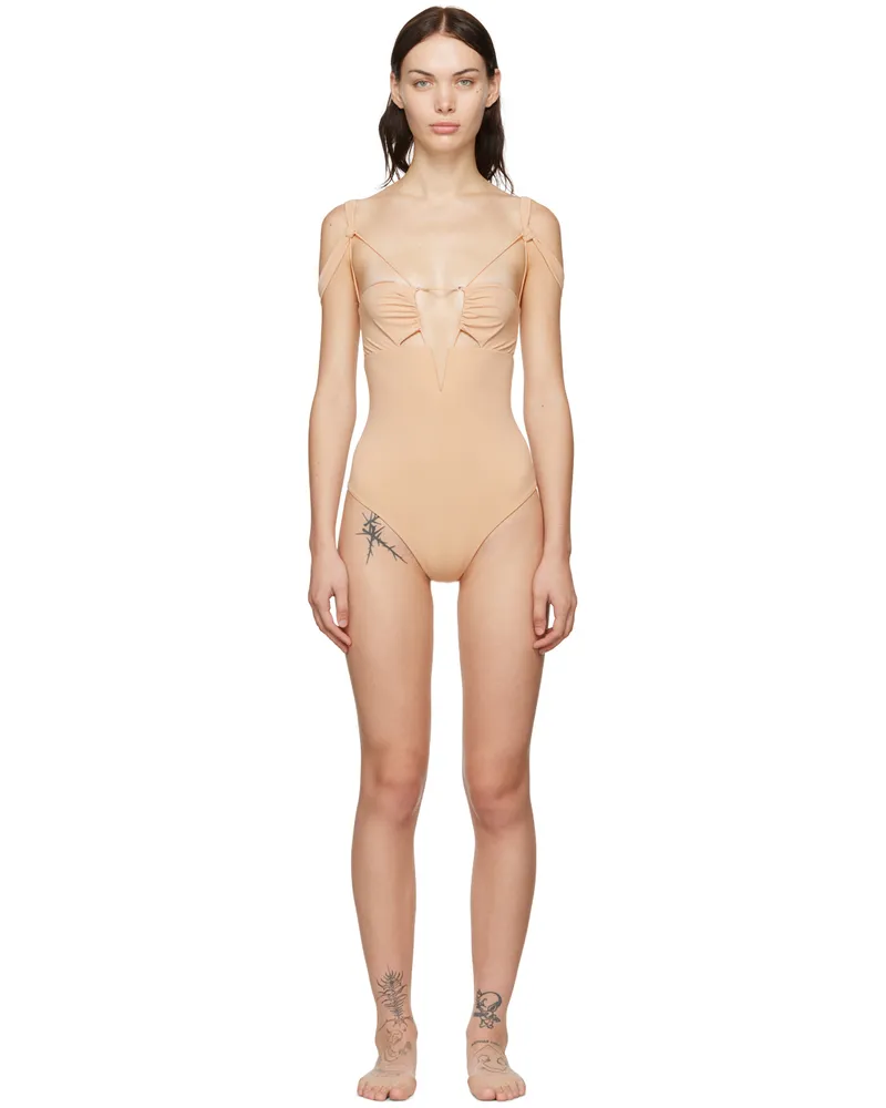 Nensi Dojaka SSENSE Exclusive Beige One-Piece Swimsuit 509