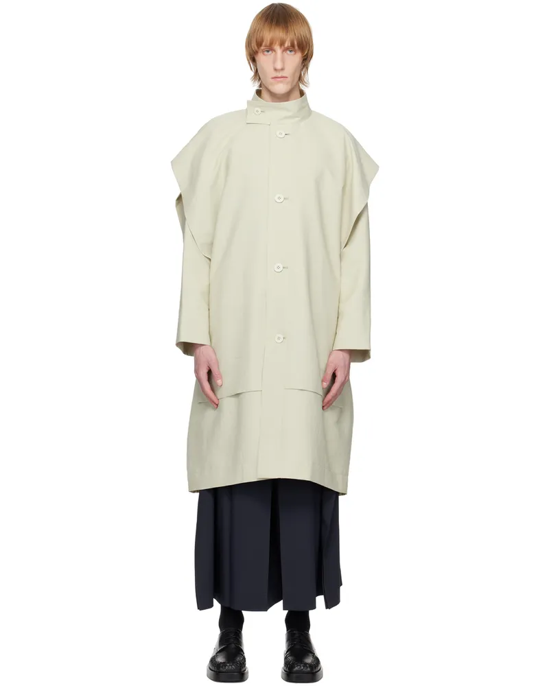 Issey Miyake Beige Frame Wind Coat 60-green