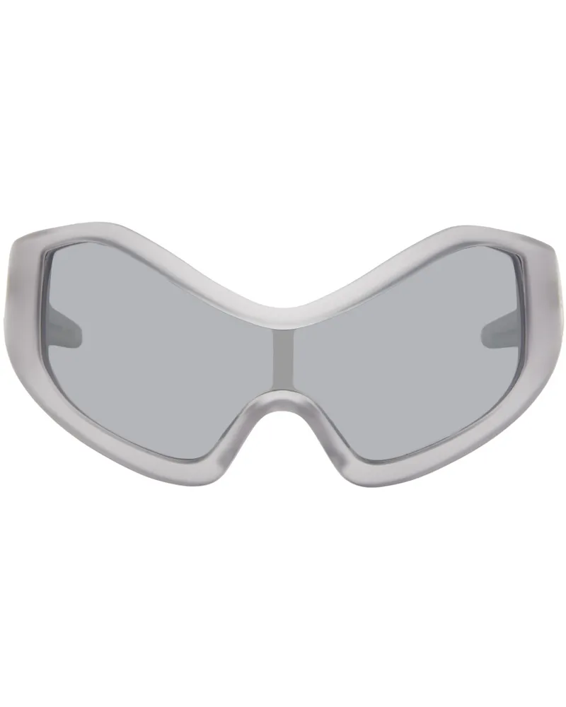 Entire Studios SSENSE Exclusive Gray Compound Shield Sunglasses Frosted