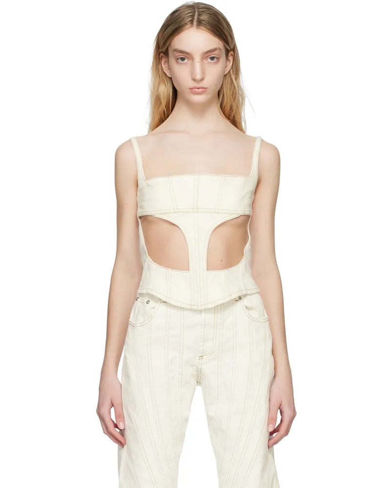 Thierry Mugler SSENSE Exclusive Off-White Tank Top B15nlight