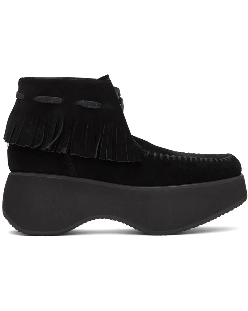 OPEN YY Black Fringe Boots Black