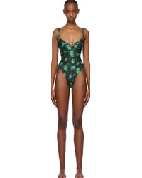 CHOPOVA LOWENA Green Suski Swimsuit Black