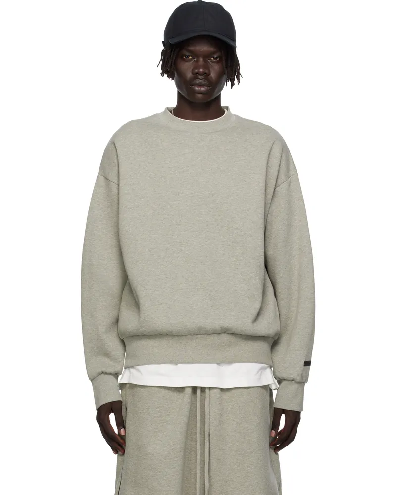 Fear of God Gray Classic Fit Fleece Crewneck Sweatshirt Concrete