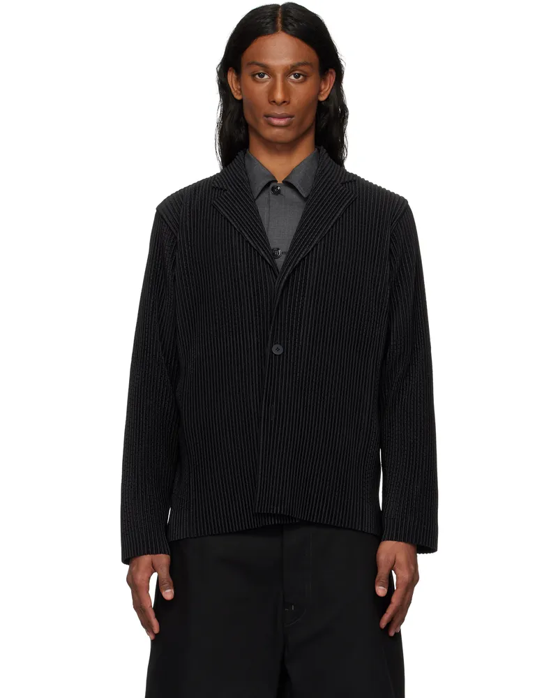 Issey Miyake Black Outer Mesh Blazer 15-black