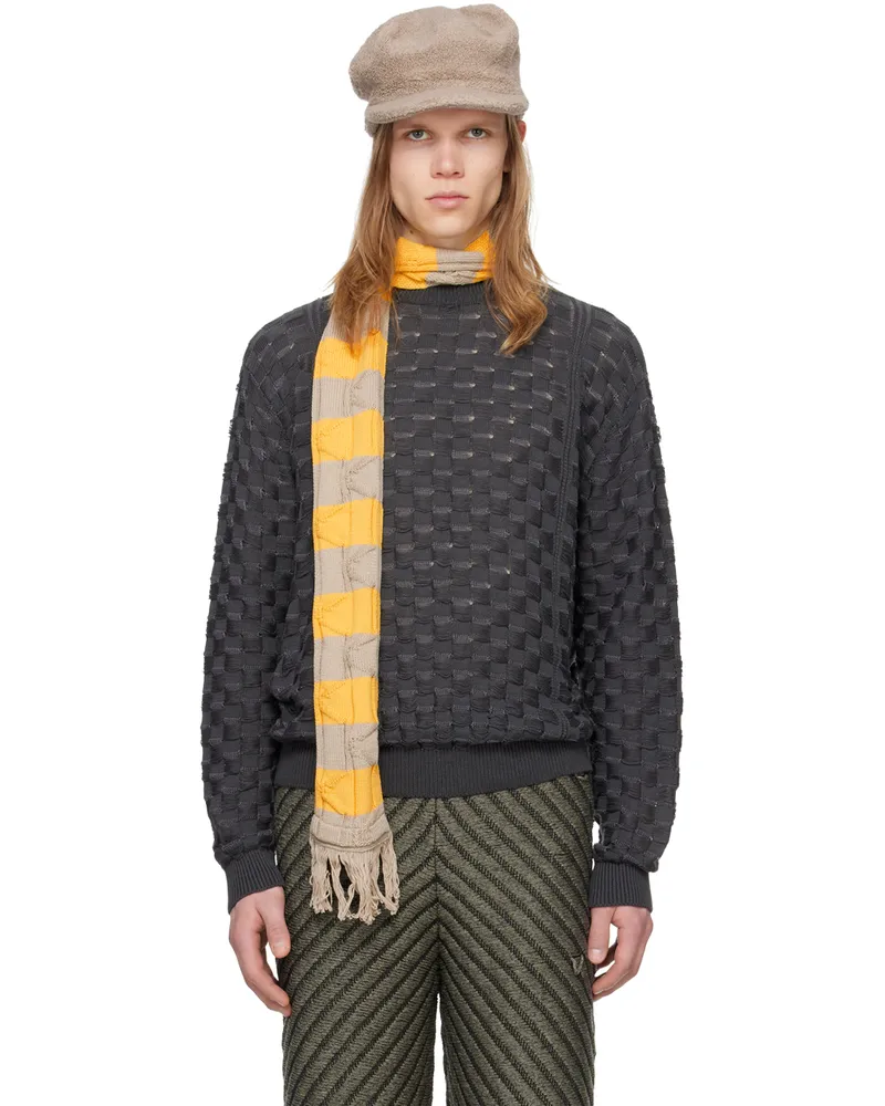 Isa Boulder SSENSE Exclusive Gray Chess Sweater Slate