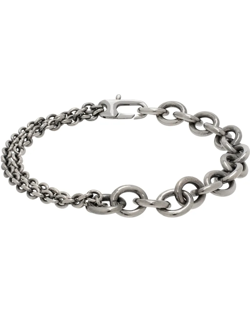 TITLE OF WORK Silver Mixed Cable Chain Bracelet Silver
